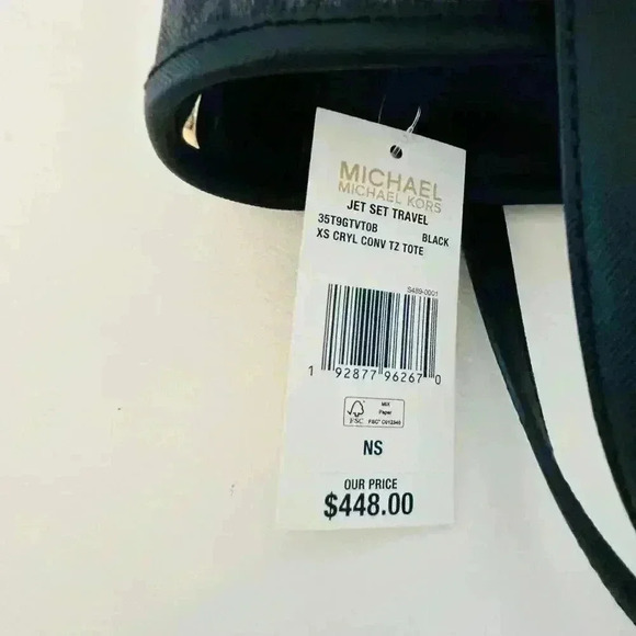 Michael Kors XS Jet Set Travel Carryall Top Zip Tote Black - Picture 7 of 9